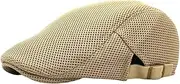 [Tellrain] Newsboy Cap for Men Summer Soft Breathable Ivy Cabbie Hat Mesh Gatsby Hat Classic Flat Driving Hat
