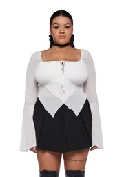 [Current Mood] Plus Wild Attraction Mesh Top-Off White
