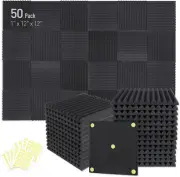 50 Pack Acoustic Foam Panels 1" X 12" X 12" Sound Proof Foam Panles High Desnsit