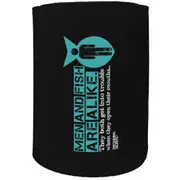 Alcohol Stubby Holder - Men And Fish Alike Fishing - Funny Novelty Birthday Gift Joke Beer Can Bottle