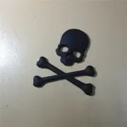 1x Matte Black Skull Crossbones Skeleton Metal Sticker Emblem Decal Badge Racing (for: Porsche)