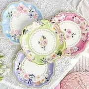 Kate Aspen 9 in. Premium Paper (Assorted Set of 16) Tea Party Decorations, One Size, 9 Inch Plates
