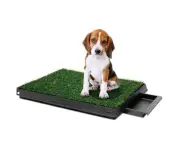 Pet Dog Toilet Mat Indoor Training Grass Potty Pad Portable Loo Tray 63X51Cm