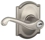 Schlage F51-FLA-CAM Flair Single Cylinder Keyed Entry Door Lever - Nickel