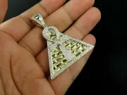 Pyramid Ankh Men's 3.25 Ct Round White D/VVS Moissanite Charm Pendant 925 Silver