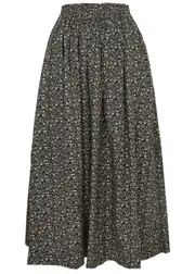 Skall Studio Dagny Floral-print Cotton-poplin Midi Skirt - Navy - 38 (UK10 / S) 38 (UK10 / S)