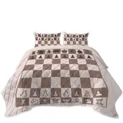 Cool Brown Chess Coverlet
