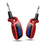 Wireless Guitar System, UHF Wireless Guitar Transmitter Receiver 164Feet Range with HD LED Screen for Electric Guitar Bass Musical Instruments （Red）