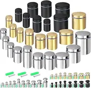 Rustark 12 Sets 1/2" x 1" Silver Stainless Steel Standoff Screws Advertising Mounting Hardware Wall Mount Glass Standoff Holder for Hanging Acrylic Signs Glass Panel Advertising (12mm Dia. x 25mm L.)