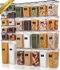 32-Piece Airtight Food Storage Container Set, BPA-Free Plastic for Cereal, Flour