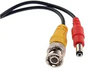 jojofuny 10M Long BNC Video Power Extension Cord Camera Monitoring Metal Copper Black 2.1mm DC Connectors