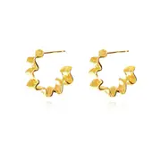 Culturesse Avani Art Deco 18mm 18K Gold Plating Sterling Silver Hoop Earrings