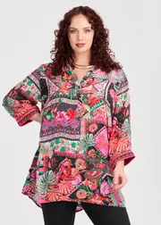 [TS] Taking Shape Natural Revival Tunic Size 10 in Print, Viscose - Plus Size Women's Clothing Print