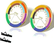 [BRICUGLE] Pride Pins,Pronouns Pins, MY PRONOUNs ARE They/Them, She/Her, He/Him Wheel Pins, YOU ARE SAFE WITH ME Pins and LOVE IS LOVE Pins, Rainbow Enamel LGBTQ Pins for Backpack, Lapel, Pride Stuff Gifts