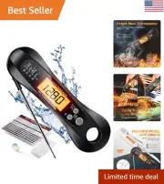 Accurate BBQ Thermometer with Backlit Display - Easy-to-Clean Kitchen Essential