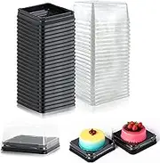 50-Pack Cupcake Boxes: Individual Cake Containers for Mooncakes, Cookies, Muffins – Ideal for Baby Showers, Weddings, Birthdays – Stylish Black Design