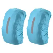 30-40L Waterproof Backpack Rain Cover 2 Pack with Vertical Strap S Light Blue