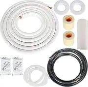 findmall 25FT Air Conditioning Copper Tubing Hose Extension 1/4" and 1/2" Twin Insulated Copper Hoses for Mini Split Air Conditioner