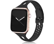 WSECOMM Compatible with Apple Watch Band , Breathable Women Narrow Slim iWatch Bands Silicone Sport Band Replacement Strap Compatible for iWatch