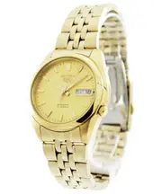 Seiko 5 Automatic 21 Jewels SNK366K1 Stainless Steel Gold Tone Dial Mens Watch