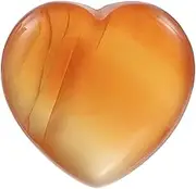 uxcell Natural Heart Shaped Crystal Stone, 1.2 Inch Mini Polished Love Gemstone Crystal, Pocket Rock Engraved Worry Stones for Women Gifts Meditation, Agate Red