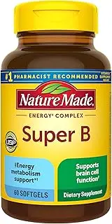 Nature Made Super B Energy Complex Softgels, 60 Count for Metabolic Health† (Packaging May Vary)