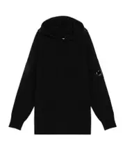 Lens-detailed hoodie Black