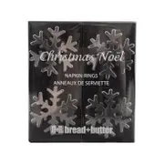 Bread and Butter Napkin Rings - Snow Flake - 4 Pack Silver