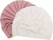 [LIFKOME] Infant Turban Hat for Boys and Girls Cotton Newborn Headwrap Bow Toddler Hat