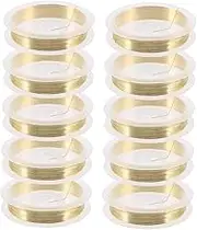 HOODANCOS 10 Rolls Bracelet Cord Crafting Wire 20 Gauge Wire for Jewelry Making Handmade Jewelry Bracelet Making Wire Jewelry Beading Wire Copper Wire for Jewelry Making Golden Hanfu Metal
