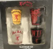 Fireball Glassware Set 4 Pack Shot Glasses Whiskey NIB