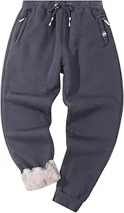 [PEHMEA] Men's Winter Fleece Pants Sherpa Lined Sweatpants Athletic Warm Joggers Pants