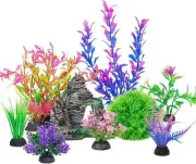 Artificial Aquarium Plants Fish Tank Decorations,Fish Tank Plants and Cave Rock