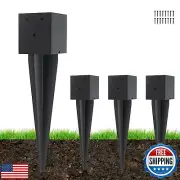 4 Pcs 4 "x 4 "Fence Post Anchors Ground Spike (Actual 3.6 ” X 3.6”)，Heavy Dut