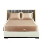 100% Silk Fitted Bed Sheet Mattress Cover Single Double King Queen Bed