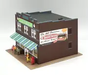 DPM Woodland Scenics HO Scale Custom Painted "Fresh produce" Building Lighted
