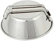 Gatuida Compact Portable Stainless Steel Bowl Foldable Grip for Outdoor Cooking Camping Random Style