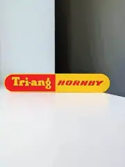 Decorative self-standing Tri-ang railways logo display