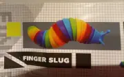 NEW 2023~POP! Fidget Fun Finger Slug Toy~Multi Rainbow 6"~Calms Anxiety~3+