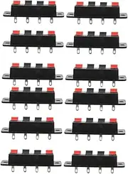 jojofuny 2sets Stereo Speaker Connectors Crimp Terminals Home Stereo Wiring DIY Compatible 6pcs*2