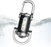 ABS LED Keychain Light - Rechargeable USB Flashlight with Bright Beam | Compact Pocket Torch for Hiking, Survival, Camping, Climbing, Everyday Use, Backpack Gear or Night Fishing
