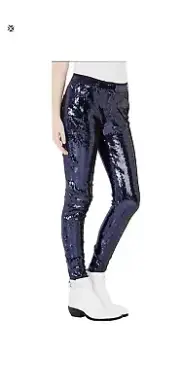 Sass & Bide VINYL RENDITION Sequin Skinny Pant Dark Navy Blue US 4 NWT