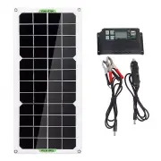 30W Solar Panel Car Van Boat Caravan Trickle Portable 12V Battery with8965