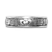 Sterling Silver Celtic Claddagh Irish Ring Band New