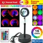 Rainbow Sunset Projection Lamp LED Modern Romantic Remote Control Light 16Colors