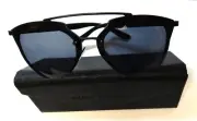 PRIVE REVAUX The Benz SUNGLASSES Black / Black Metal Frames Handcrafted NEW CASE