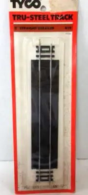 One Vintage Tyco HO Scale 9" Straight Rerailer Track NEW Old Stock Tru-Steel
