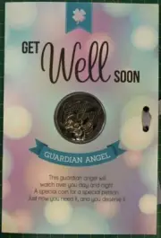 Get Well Soon, Card & Lucky Coin, 115 x 170mm, Luck Coin 35mm, A Beautiful Gift