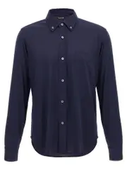 [Tom Ford] Tom Ford-Button-Down Shirt Camicie Blu-Uomo 52IT