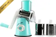 Round Mandoline Drum Slicer Rotary Cheese Grater Veggie and Nut Chopper